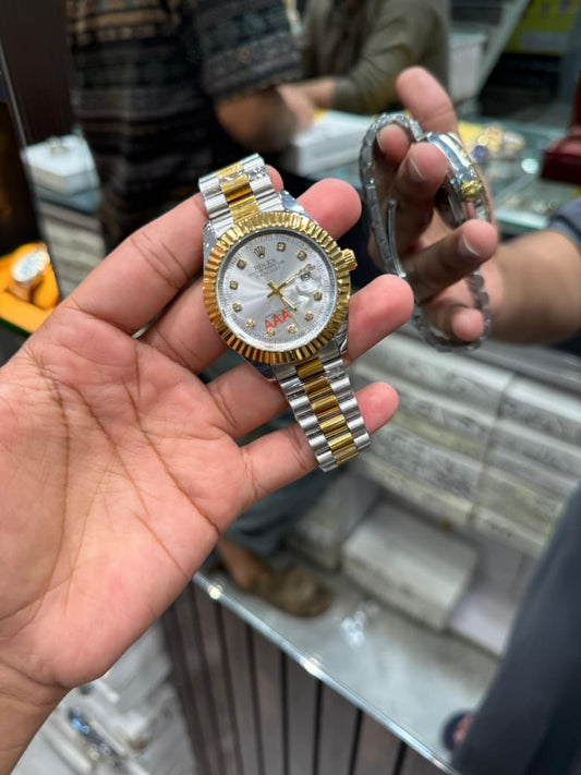 Rolex Date Just - Two Tone Off White
